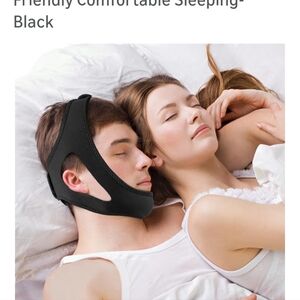 Black Anti-Snoring Chin Strap Velcro Adjustable, Used Once